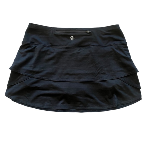 Women's ATHLETA Black Stripe Swagger Skort Tennis Skirt Built In Shorts Medium - Picture 4 of 7